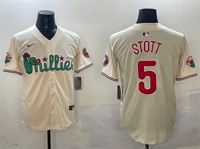 Mens Philadelphia Phillies #5 Bryson Stott Cream Phanatic Limited Stitched Jersey->philadelphia phillies->MLB Jersey
